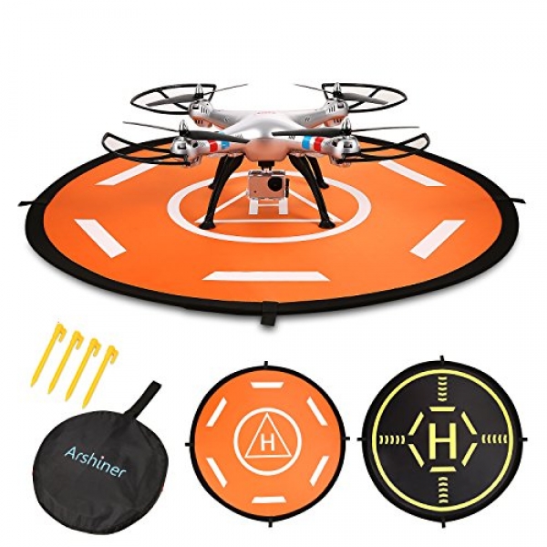 RC Quadcopter Drone Landing Pad,Arshiner 31.9 trail Universal Water-resistant Quick-fold RC Helicopter Aircraft Landing Pads for Drones-DJI Phantom 2/three/four,DJI Spark,DJI Inspire 1/2,Syma X5C,3DR Solo and More