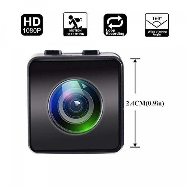 Crazepony Mini Digicam Hawkeye Firefly HD 1080P FPV Micro Movement Digicam Mini Hidden SPY Cam with DVR FOV160° Constructed-in Mic for RC Drone