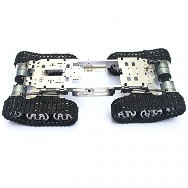 Wenhsin Damping Balance Rc Tank Chassis Alloy CNC Alloy body+four Plastic tracks + four Motors Robotic Chassis Car Constructing Kits for Arduino / Raspberry Pi DIY