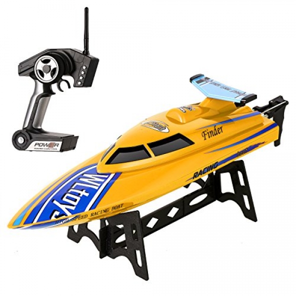 Funmily RC Electrical Racing Boat 24KM/H High Paddle A ways off Shield watch over Boat water resistant for swimming pools &