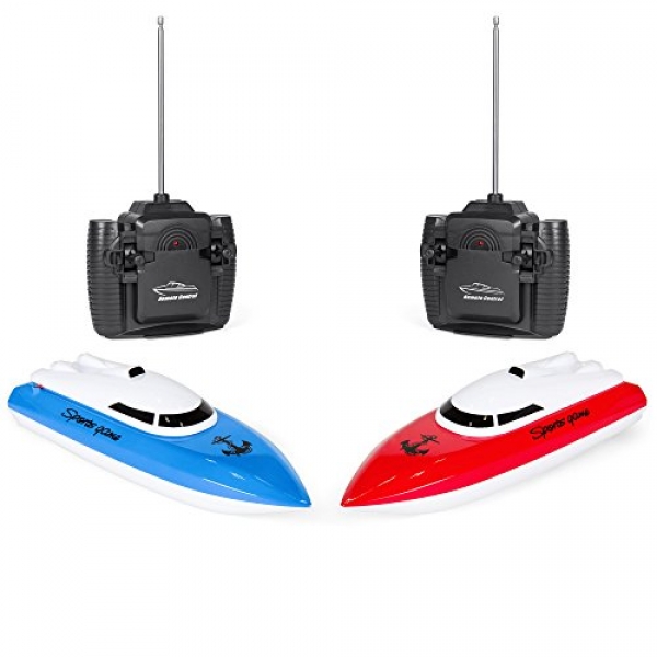 Most high-quality Preference Products Attach of 2 Youngsters 24MHz RC Racing Boats Toys w/ Some distance-off Controls, Rechargeable 3.6V Batteries –