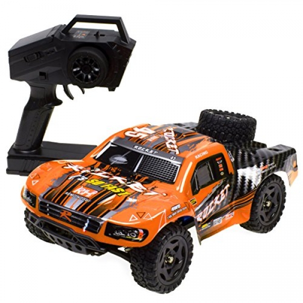 Cheerwing REMO Rocket RC Truck 1:Sixteen 2.4Ghz 4WD Faraway Attach an eye on Vehicle High Shuffle Off-avenue Short Direction Truck Orange