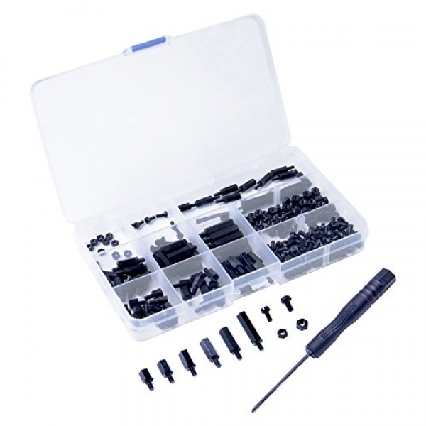 SunFounder 210Pcs Assorted M3 M2.5 Nylon Screws Nut Standoffs Spacers for DIY Plane Arduino Raspberry Pi FPV RC Drone PC mods