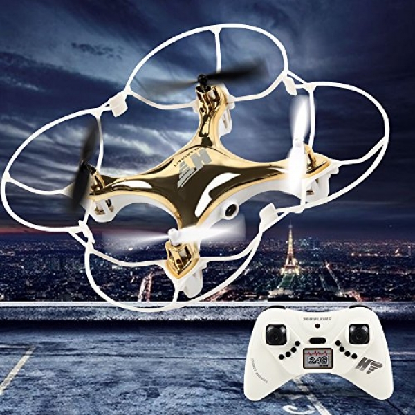 JTT-TOYS Mini RC Drone, 4CH 2.4G Mini UFO Quadcopter with 6-Axis Gyroscope, Headless Mode Remote Adjust Nano Quadcopter with Digital camera (Random Color：Gold，Inexperienced)