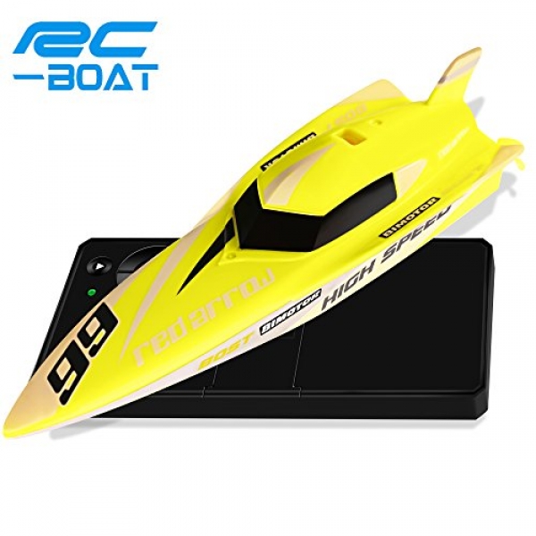 RC Boat Toys, HQQN A ways away Regulate Boat for Swimming pools and Lakes, 2.4GHz four Channels RC Go Boats with A ways away Controls with for Adults &