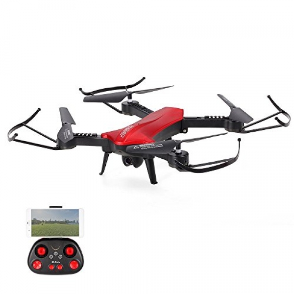 Physport Foldable RC Drone 2.4GHz 6-Axis Gyro RC Quadcopter with Camera Wifi FPV APP Regulate Altitude Bear headless Mode