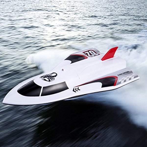 RC Boat Far-off Adjust Boat for Pool & Out of doorways Expend 40MHz High-Velocity Racing Boat with Far-off Adjust for Adults &