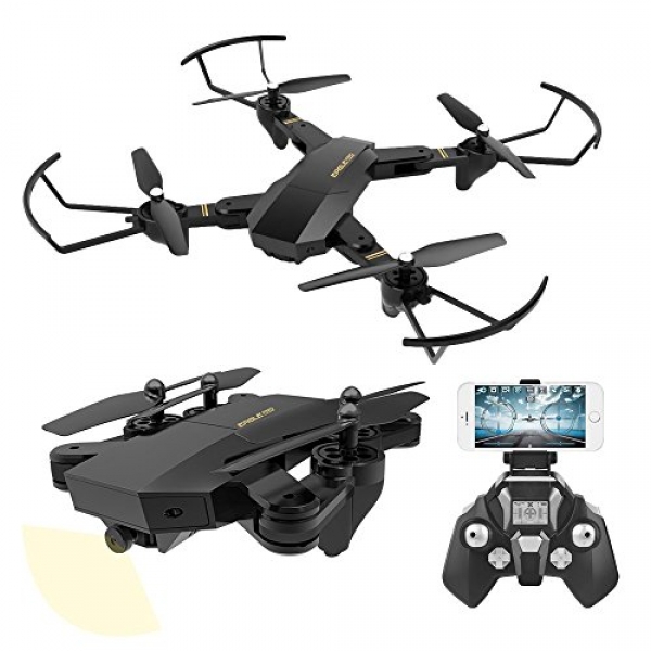 UniDargon FPV RC Foldable Drone S9 with 3D Flips 2.0MP HD Camera Stay Video 2.4Ghz 4CH 6-Axis Gyro Quadcopter with Altitude Protect Gravity Sensor Super Ability Battery Helicopter