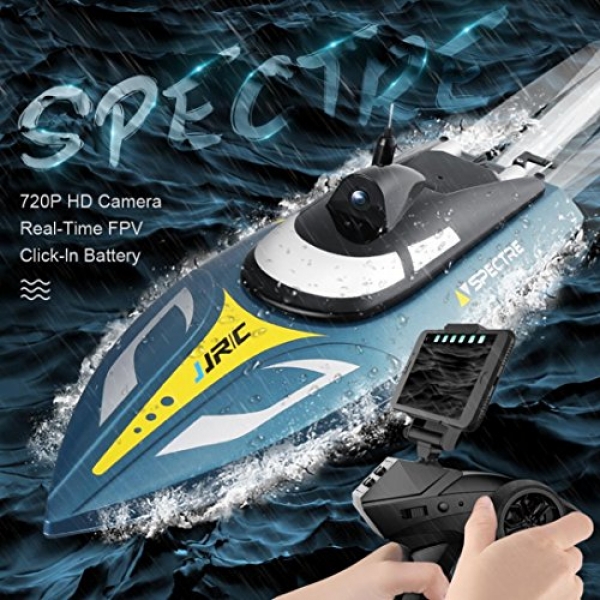 Mikey Retailer RC Boat Pool Toys, JJRC S4 720P WIFI FPVRC Boat 25KM/h Trip Racing Far flung Beget watch over Airship Toy RC Boat Racing (blue)