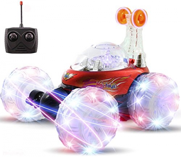 Haktoys HAK101 Pink Upgraded Invincible Tornado Acrobatic Stunt RC Vehicle, Radio-Controlled Rechargeable Vehicle with Flashing LED Lights & Tune Swap,