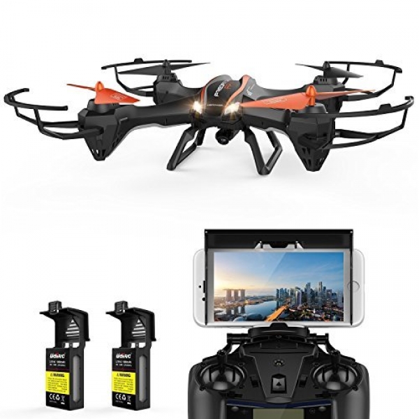 DBPOWER Predator U842 WIFI RC Quadcopter Drone with HD Digicam 2.4G 4CH 6 Axis Gyro Headless Mode For Rookies, Fantastic Size Dusky for Outdoors Consume