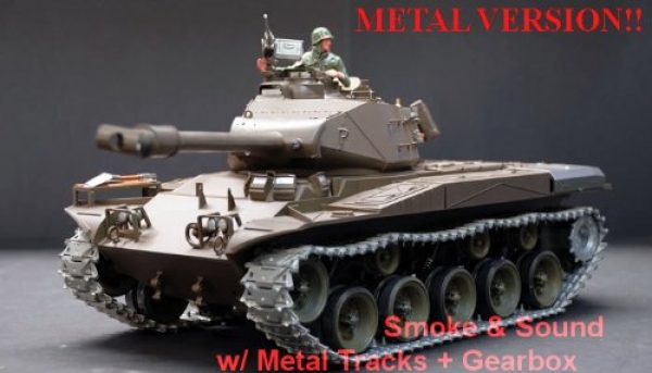 US M41A3 Bulldog Radio Managed 1/16th Scale Airsoft R/C Battle Tank Upgraded Metal Version That comprises Smokes, Sound, Lights &