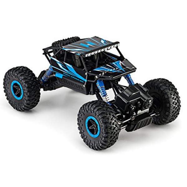 Toydaloo Some distance-off Radio Control 4WD Off-Avenue Monster Crawler, Rock & Pebble Climber, with 2.4Ghz, Electrical Quick Racing Ardour Automotive by (Blue)