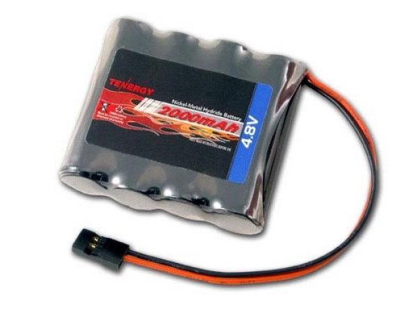 four.8V Tenergy 2000mAh NiMH Receiver RX Battery with Hitec connectors for RC Autos and Airplanes