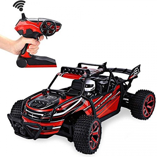 AHAHOO RC Vehicle four wheel power Off-Avenue Racing Trucks 1:18 High Drag 2.4Ghz Radio Distant Attach a watch on Vehicle Electric Rock Climber Instant (Purple)