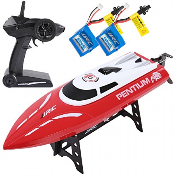 SGILE 25km/h RC Boat, 2.4GHz Some distance flung Control Racing Boat Toy for Pool Sea, Summer Outdoor Speending Toy with 2 Free Batteries for Adults Kids,