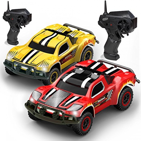 Kidirace A ways off Again watch over Automobile -2 Mini RC Racing Coupe Autos – With Rechargeable Batteries and Wall Chargers