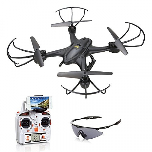 Holy Stone X400C FPV RC Quadcopter Drone with WiFi Digicam Stay Video One Key Return Feature Headless Mode 2.4GHz four Channel 6 Axis Gyro RTF Left and Correct Hand Mode Bundle with Goggles