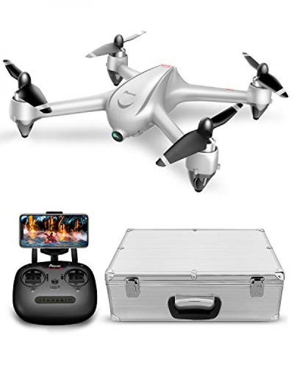 Potensic GPS FPV RC Drone, D80 with 1080P Digicam Are residing Video and GPS Return Home, Solid Brushless Motors, 25 mph High Tempo 5.0GHz Wi-Fi Gyro Quadcopter with Compact Suitcase