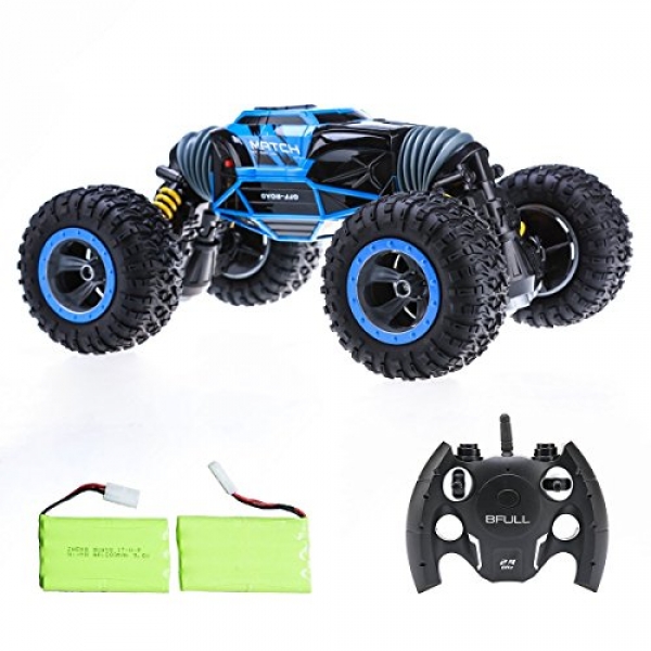 Bfull 1:10 RC Autos With 2 Items of Batteries four wheel power Excessive Prance Racing Autos Double Sided Flip RC Automobile 2-Sided Stunt Automobile Off-Road Automobile 2.4Ghz Remodel Monster Trucks Rock Crawler Buggy Passion Automobile