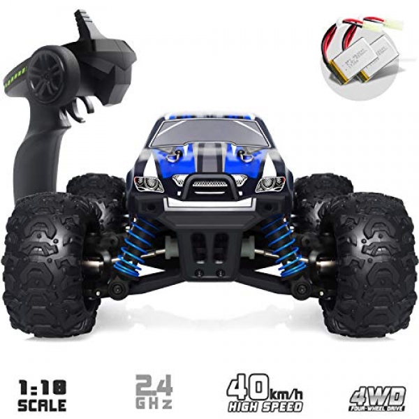 Distant Administration Automobile, Terrain RC Autos, Electrical Distant Administration Off Boulevard Monster Truck, 1:18 Scale 2.4Ghz Radio 4 wheel force Rapid 30+ MPH RC Automobile,