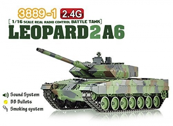 HengLong 2.4Ghz 1/sixteen Scale Radio Some distance away Defend a watch on German Leopard 2A6 RC Air Mushy RC Fight Tank Smoke &