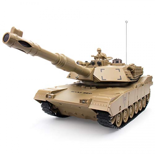 PG RC US MIA2 Military Tank 1:28,9 Channels,with Sound and Light,Rotating Turret and Recoil Slouch When Cannon Artillery Shoots