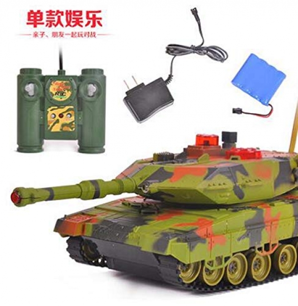XuBa Remote Preserve watch over Tank Infrared Electric Tank Off-Road RC Tank Cannon Emmagee Tune LED Rechargeable Military Mannequin Boys