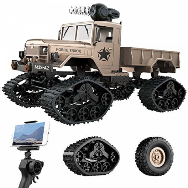 Remoking RC Hobby Toys Navy Truck Off-Boulevard Sport Vehicles 4 wheel power 2.4Ghz Rock Crawler Car with Wi-Fi HD Digicam Gifts for Teenagers and Adults