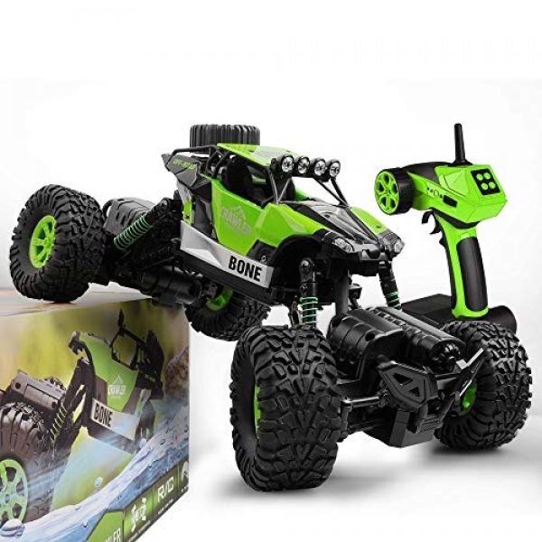 Gizmovine RC Automobile four wheel power 1/sixteen Rock Crawler Climber Off Avenue Automobile 2.4Ghz Toy Remote Retain watch over Automobile Electronic Monster Truck R/C for Formative years and Adults (Inexperienced)