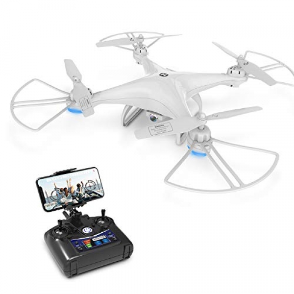 Drone with Digicam, Holy Stone HS110D Drone for Rookies with 720P HD FPV Digicam a hundred and twenty° FOV RC Quadcopter for Kids and Adults with Altitude Abet,