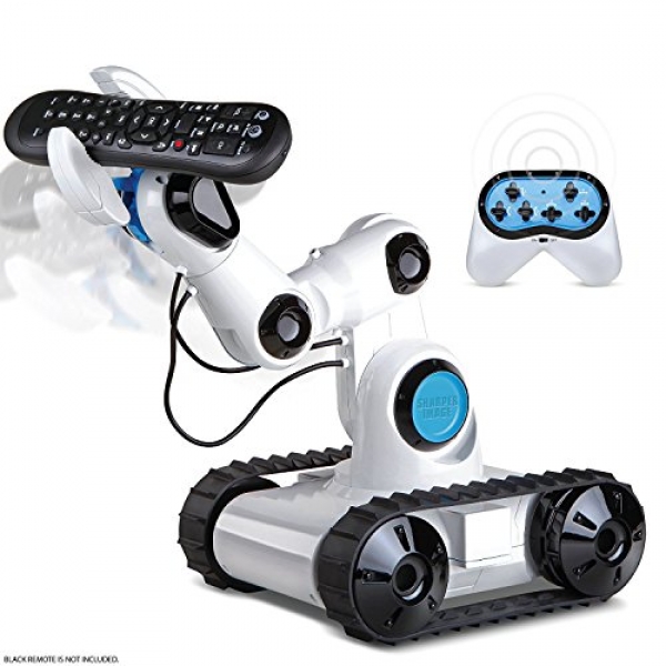 Sharper Image Plump Device Wireless Management Robotic Arm Toy With Built-In LED Spotlight Jumbo Claw Grip & Tank Tread Wheels,