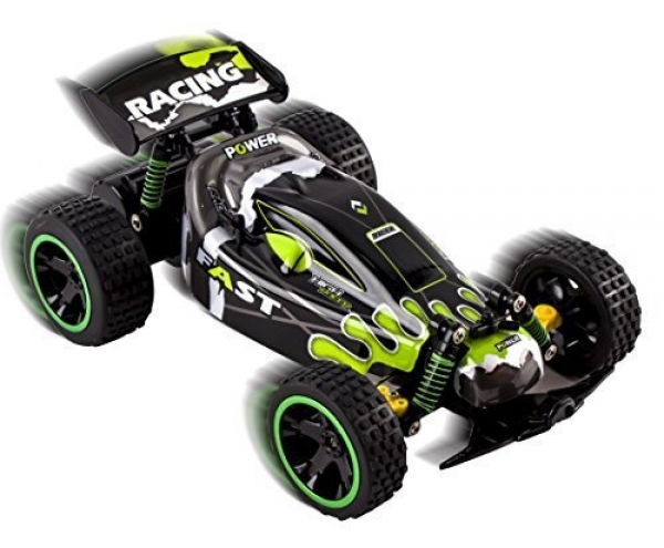 Scurry Energy A ways flung Like an eye on RC Buggy 2.4Ghz 1:18 Scale Ready to Escape w/ Suspension Toy (Green Coloration)