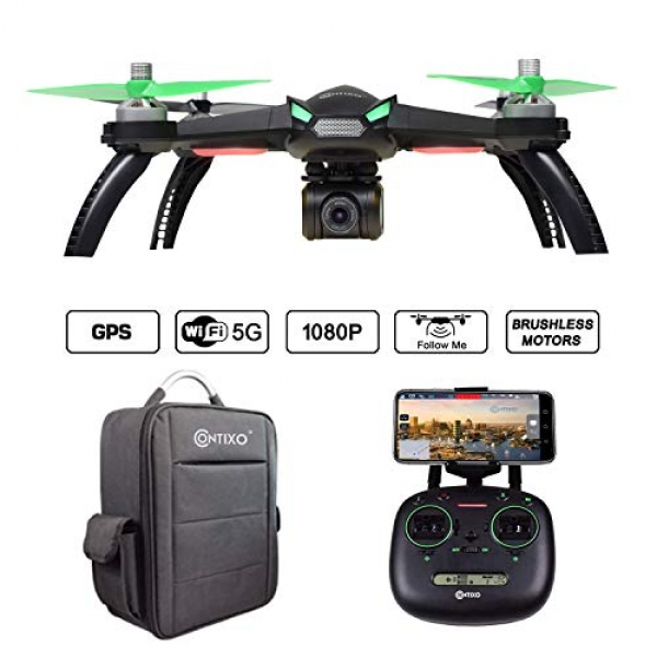 Contixo F20 RC Quadcopter Drone with GPS and 1080p HD WiFi Digicam | Smartphone App Far-off Preserve watch over Notice Me,