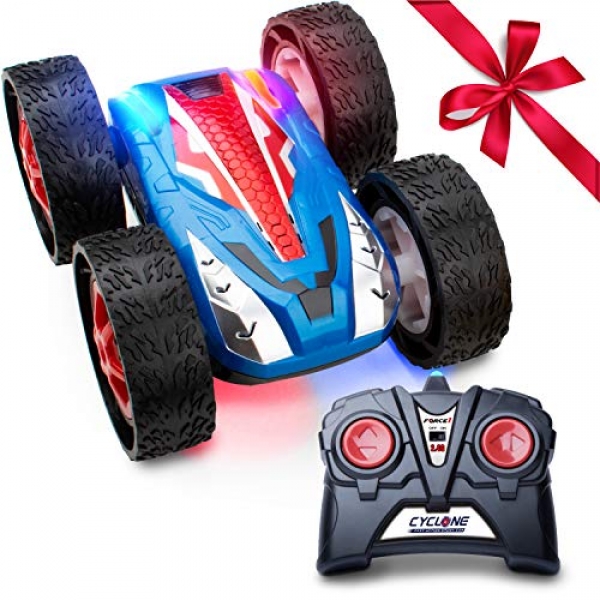 Force1 Distant Regulate Automobile Stunt Automobile – Cyclone RC Automobile Double-Sided Flip Radio Regulate Automobile w/ LED Lights, Off Dual carriageway Distant Vehicles for Boys and Ladies (Blue)