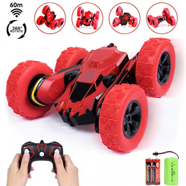 RC Stunt Automobile Toy for Christmas Gift, 2.4GHz Off Highway Remote Wait on an eye on Automobile Spining Flip Flash Double Sided 360°Rolling Rotating Rotation Massive Gift for Young folks,