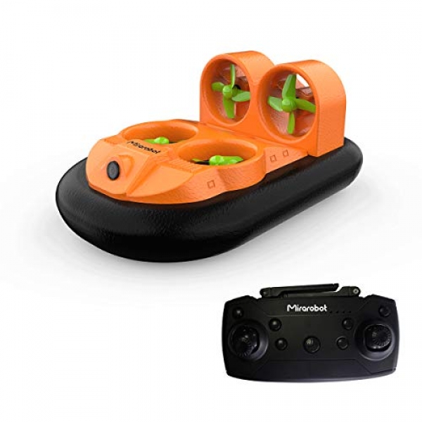 Mirarobot GV160 RC Boat EPP Remote Control Air Boat Amphibious Little Whoover Mini FPV Racing RC Drone with 5.8G 600TVL Camera Land Using &