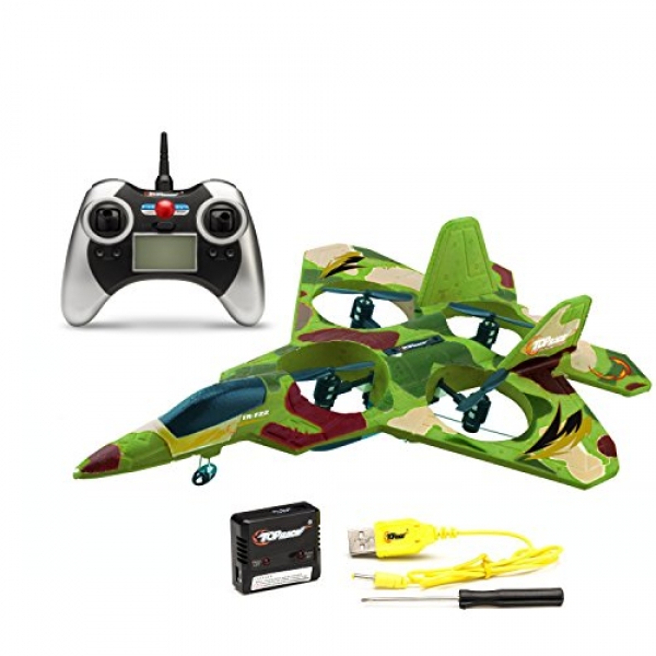 High Scramble® F22 Fighter Jet four Channel Rc Faraway Management Quad Copter RTF (Green Cloak)