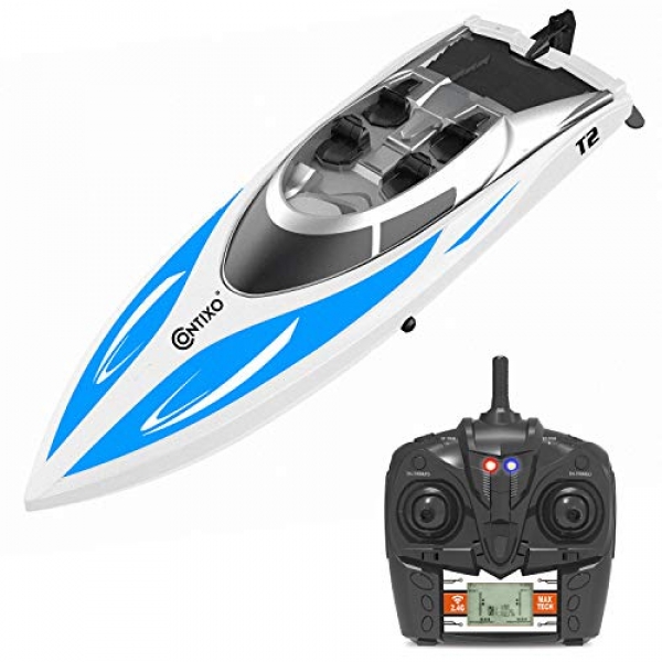 Contixo T2 RC Some distance flung Withhold a watch on Racing Sport Boat Speedboat | Swimming Pool Toy Ship, Lakes,
