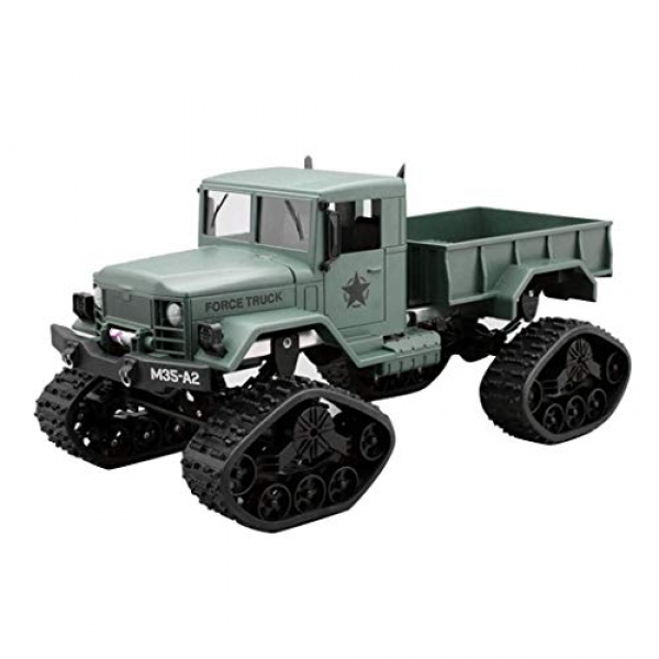 Kanzd RC Militia Truck Army 1:Sixteen 4 wheel pressure Tracked Wheels Crawler Off-Boulevard Vehicle RTR Toy Original (Green)