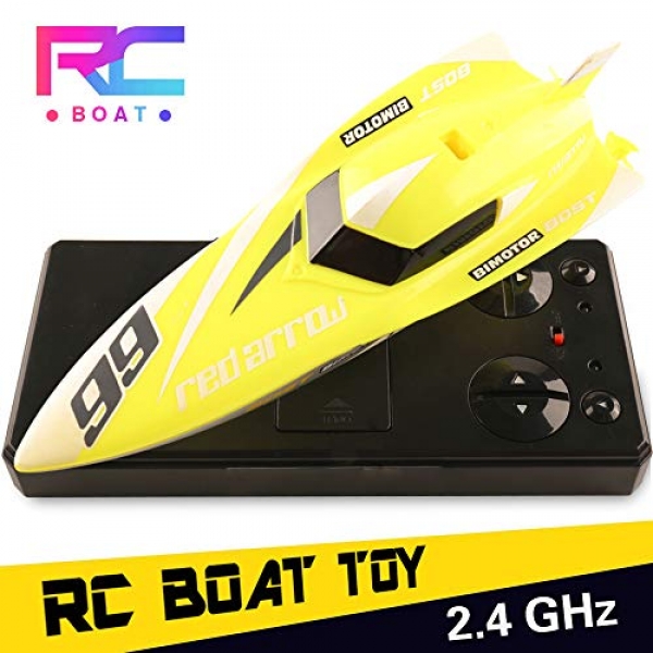 RC Boat Toys, Some distance-off Retain a watch on Boat for Pools and Lakes, 2.4GHz four Channels High Disappear Some distance-off Retain a watch on Boat Swiftly RC Boat Racing,