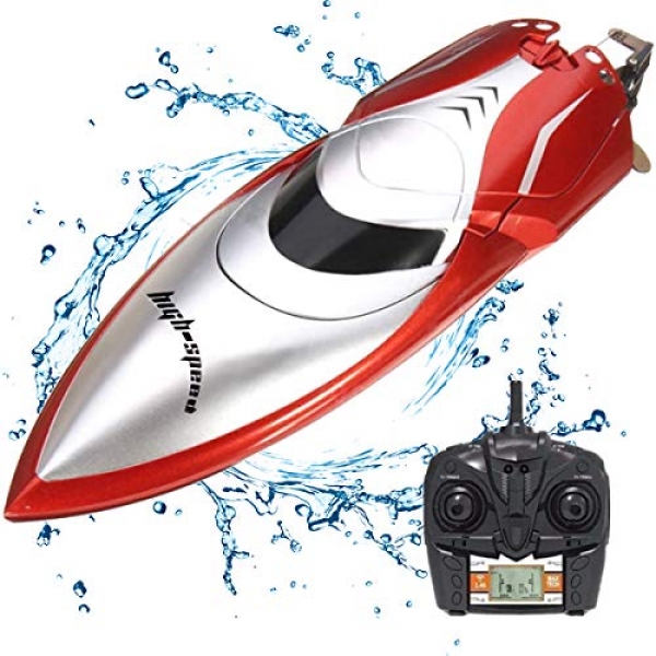KOLAMAMA Remote Control Boat, RC Boat H106 Radio Managed Boat 2.4GHz 4CH Excessive Fade Electrical Racing Boat for Young individuals&Adults