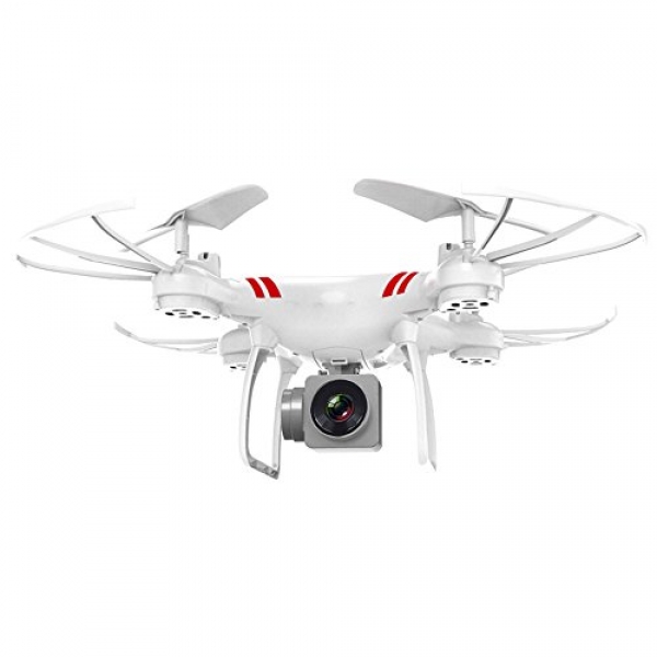Kanzd Huge Angle Lens HD Camera Quadcopter RC Drone WiFi FPV Are residing Helicopter Waft (White with Camera)