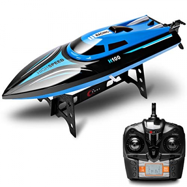 Costzon H100 4CH 2.4G RC High Mosey Racing Boat a hundred and eighty° Flip Radio Retain watch over, Blue