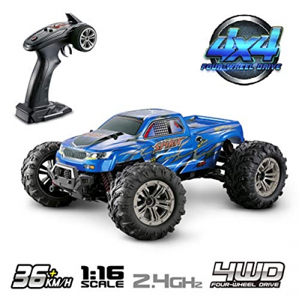 Hosim Excessive Flee 36km/h 4 wheel pressure 2.4Ghz Some distance away Regulate Truck 9130, 1:sixteen Scale Radio Conrtolled Off-Street RC Car Digital Monster Truck R/C RTR Ardour Depraved-Nation Car Buggy (Blue)