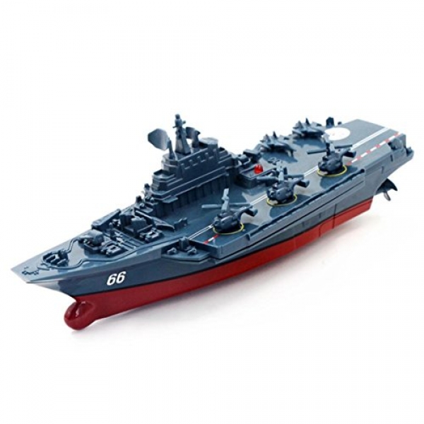 RC Boat,Vanvler Far-off Control Plane |Challenger Carrier Warship Battleship (Blue)