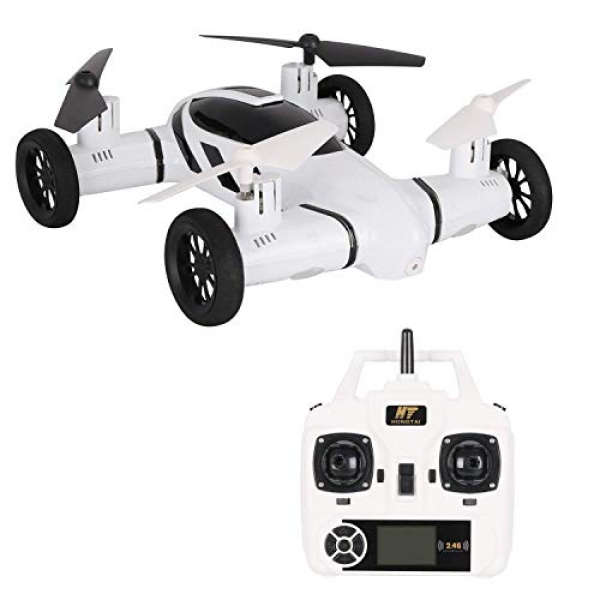 RC Drone Flying Automobile 2 in 1 Toy Drone for Young folks HT Drone Air-Ground Plane with 3D Flip,Led Mild,