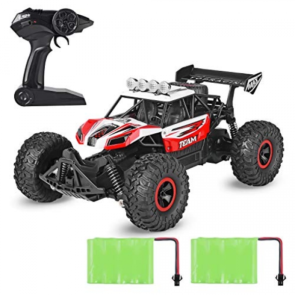 Geburun Red A ways away Preserve watch over Car – Most smartly-liked 2.Four GHz High Tempo RC Car 1/16 Scale Off Road RC Truck with Two Rechargeable Batteries,