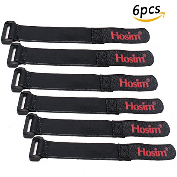 Hosim Battery Straps, 6pcs 20 x 200mm/zero.Seventy eight x 7.8in Heavy Responsibility Non-Hump Rubberized Hook and Loop Battery Straps for RC Drone Vehicle FPV Quadcopter or Electronics (Unlit)