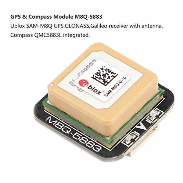Makerfire GPS Compass Module, Mini FPV GPS Module,M8Q-5883 Ublox SAM-M8Q GPS QMC5883L Compass Module for RC Drone FPV Racing